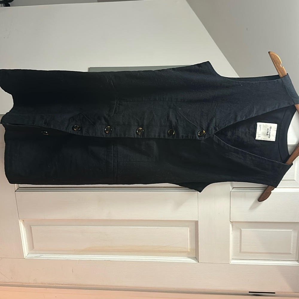 Abercrombie black linen mini dress